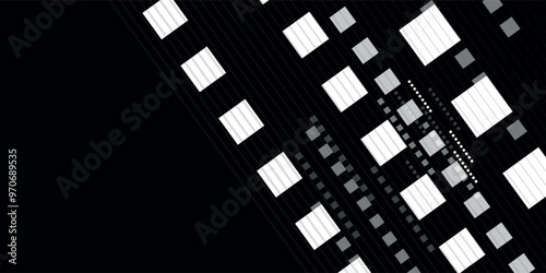 Abstract background with scattered mosaic pieces, modern squares, vector illustration.