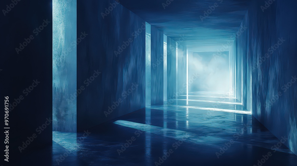 Endless hallway bathed in cold blue light evokes feelings of mystery, isolation, and an unknown journey ahead. A surreal, dreamlike space of contemplation.
Endless hallway bathed in cold blue light evokes feelings of mystery, isolation, and an unknown journey ahead. A surreal, dreamlike space of contemplation.