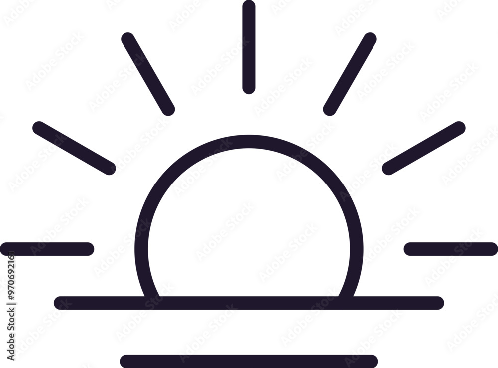 Sun Isolated Outline Icon for Banners, Apps, Sites Sun Isolated Outline Icon for Banners, Apps, Sites