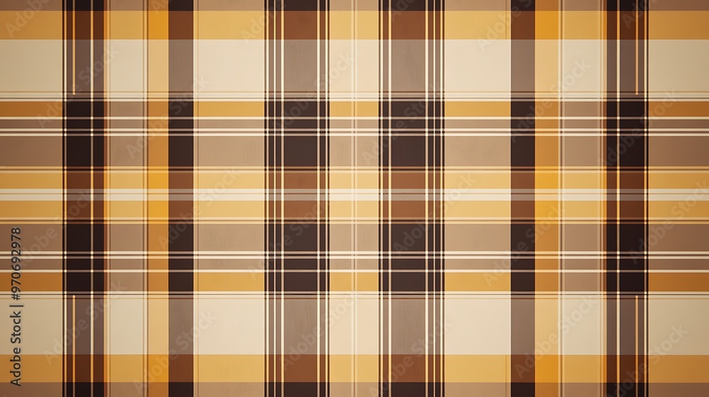 Abstract Plaid Pattern in Brown, Tan, and Yellow Abstract Plaid Pattern in Brown, Tan, and Yellow