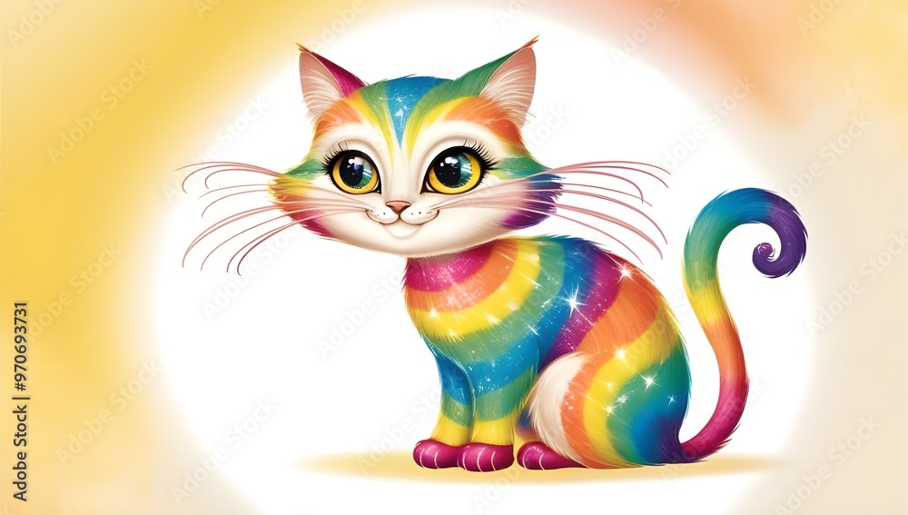 Fototapeta Cute Colorful Kitty Cat