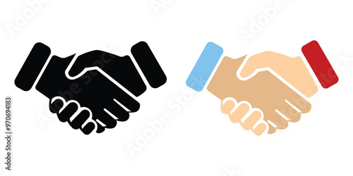 Handshake icons set vector Partnership Professional Silhouette