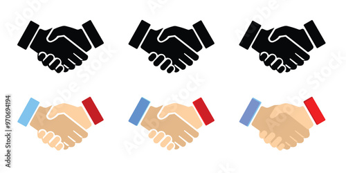 Handshake icons set vector Partnership Professional Silhouette