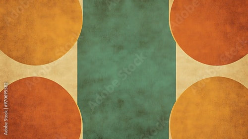 Abstract Geometric Design with Orange, Yellow, and Green Circles