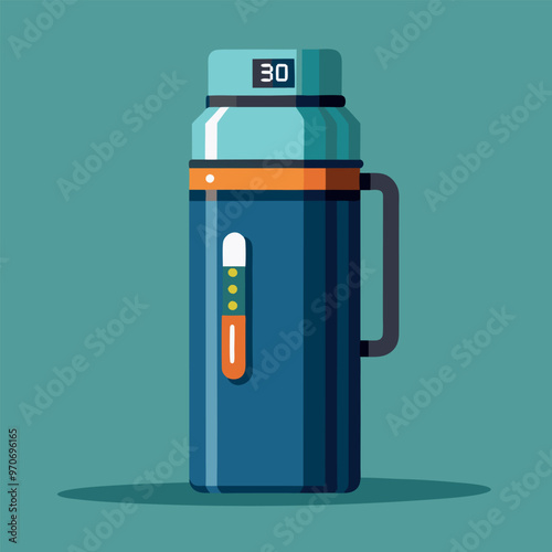 high-tech thermos bottle with a digital display that shows the temperature of the drink inside