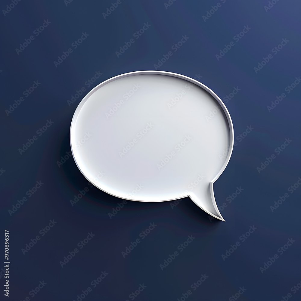 a blank speech bubble against a dark blue background a blank speech bubble against a dark blue background