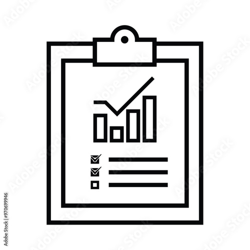 results. research and analysis. outline design style icon. Suitable for education, business, economics. vector design template