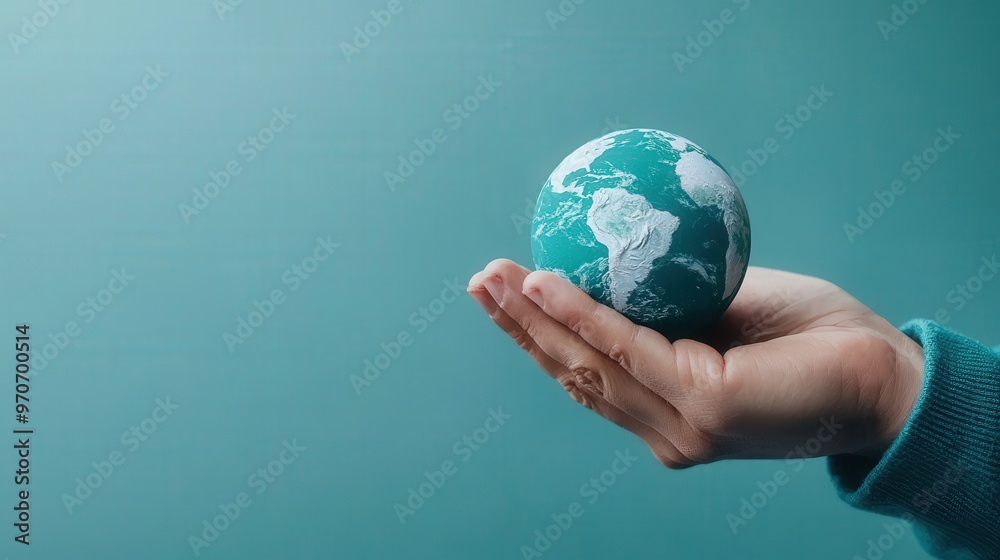 A human hand holding a small globe, emphasizing the fragility of Earth???s climate A human hand holding a small globe, emphasizing the fragility of Earth???s climate