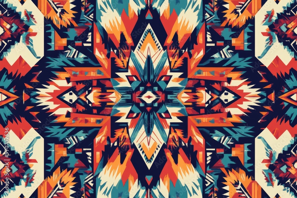Aztec geometric pattern for fabric and wallpaper design.