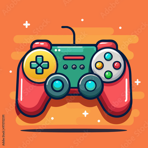 vector illustration of joystick controller game