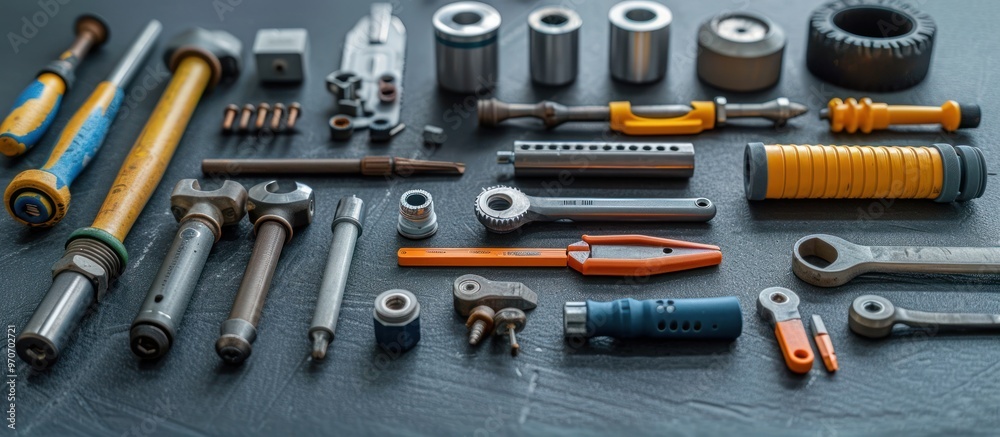 Assortment of Tools and Equipment on a Gray Surface