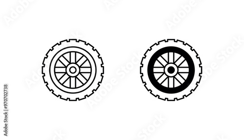 Tire icon design with white background stock illustration