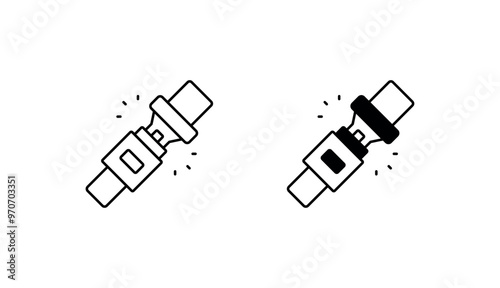 Seat belt icon design with white background stock illustration