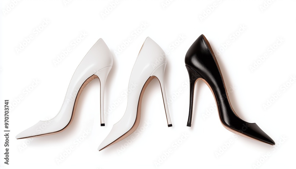 Describe how the sleek and polished look of the heels can inspire a luxury shoe collection aimed at modern, professional women