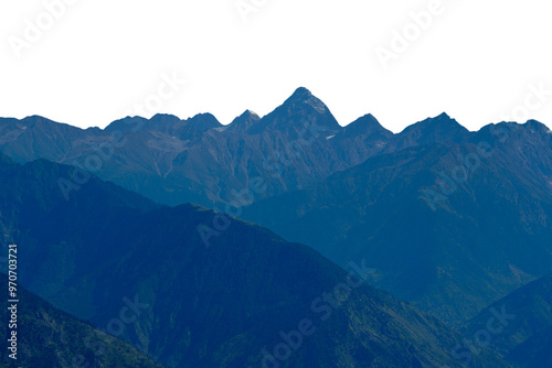 Mountain Landscape in the Morning Isolated on Transparent Background PNG