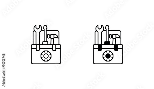 Toolbox icon design with white background stock illustration