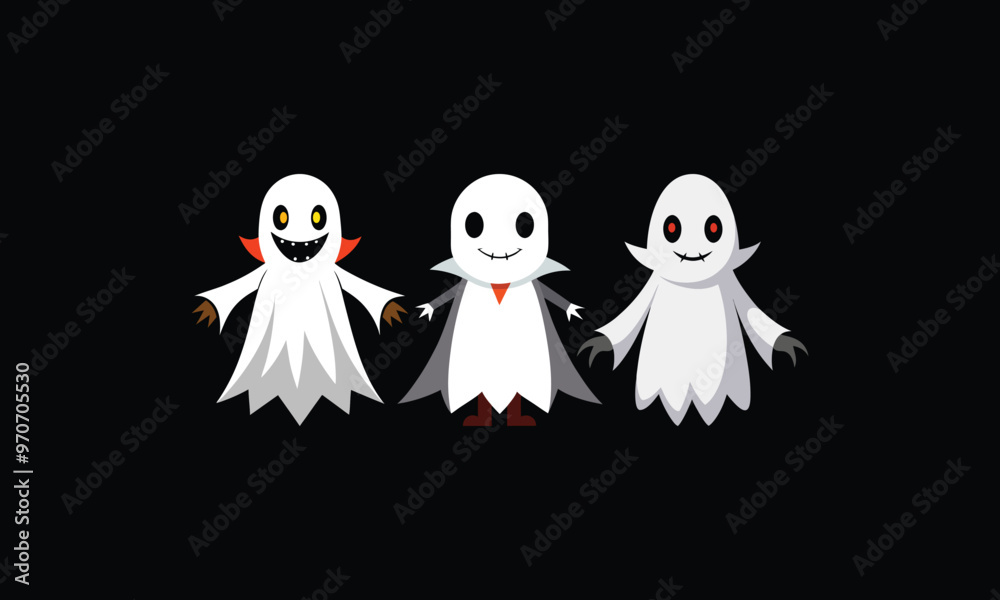 Spooky Halloween Ghost Vector Illustration Spooky Halloween Ghost Vector Illustration