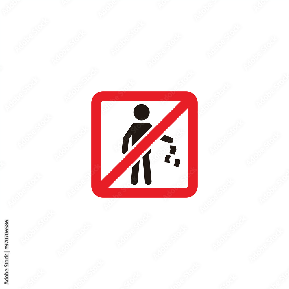 Do not littering sign symbol icon illustration Do not littering sign symbol icon illustration