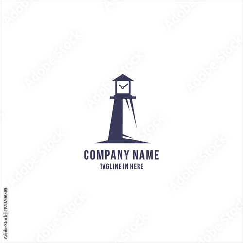 Clock logo with stand illustration vector