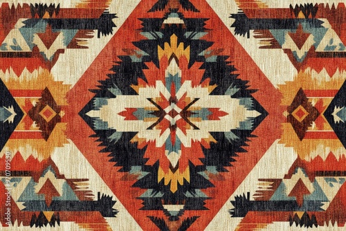 Native American Navajo seamless pattern for textile design.