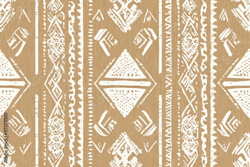 African tribal mud cloth geometric pattern for fabric decoration.