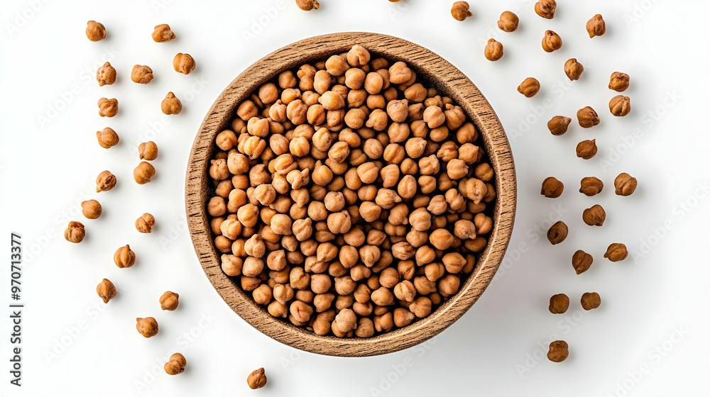 Photo of Chickpeas in a Bowl on White Background Photo of Chickpeas in a Bowl on White Background