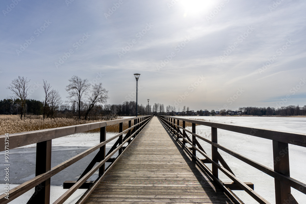 wooden bridge over the lake wooden bridge over the lake