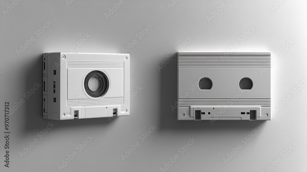 Fototapeta premium Retro Cassette Tapes Generative AI