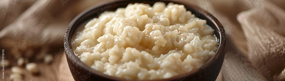 Creamy Rice Pudding Photo in Rustic Bowl Creamy Rice Pudding Photo in Rustic Bowl