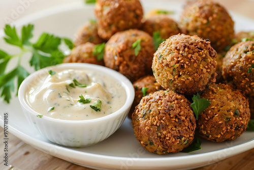 Photo of Delicious Crispy Falafel Balls with Tahini Sauce