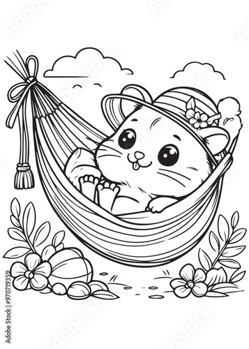 Hamster sleep in the hammock