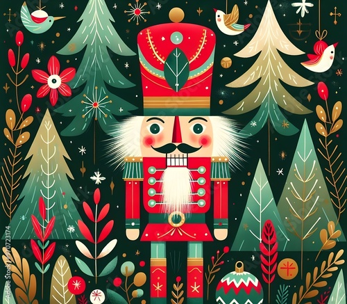 Nutcracker Festivo: Magia Navideña Ilustrada
