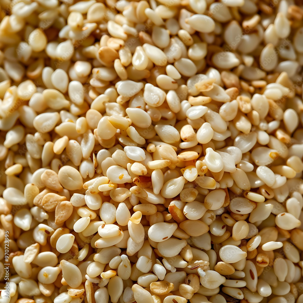 Raw Organic White Sesame Seeds in a Bowl Photo