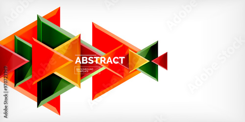 Free Download Abstract background - colorful triangles with 3d effect. Vector Illustration For Wallpaper, Banner, Background, Card, Book Illustration, landing page - GFXLoad