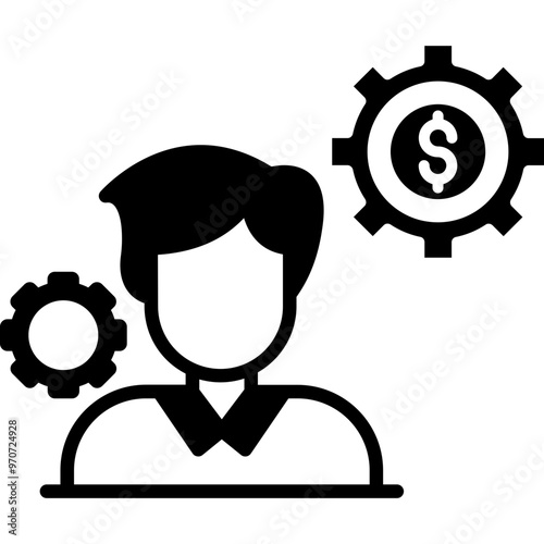 Account manager vector icon glyph style 