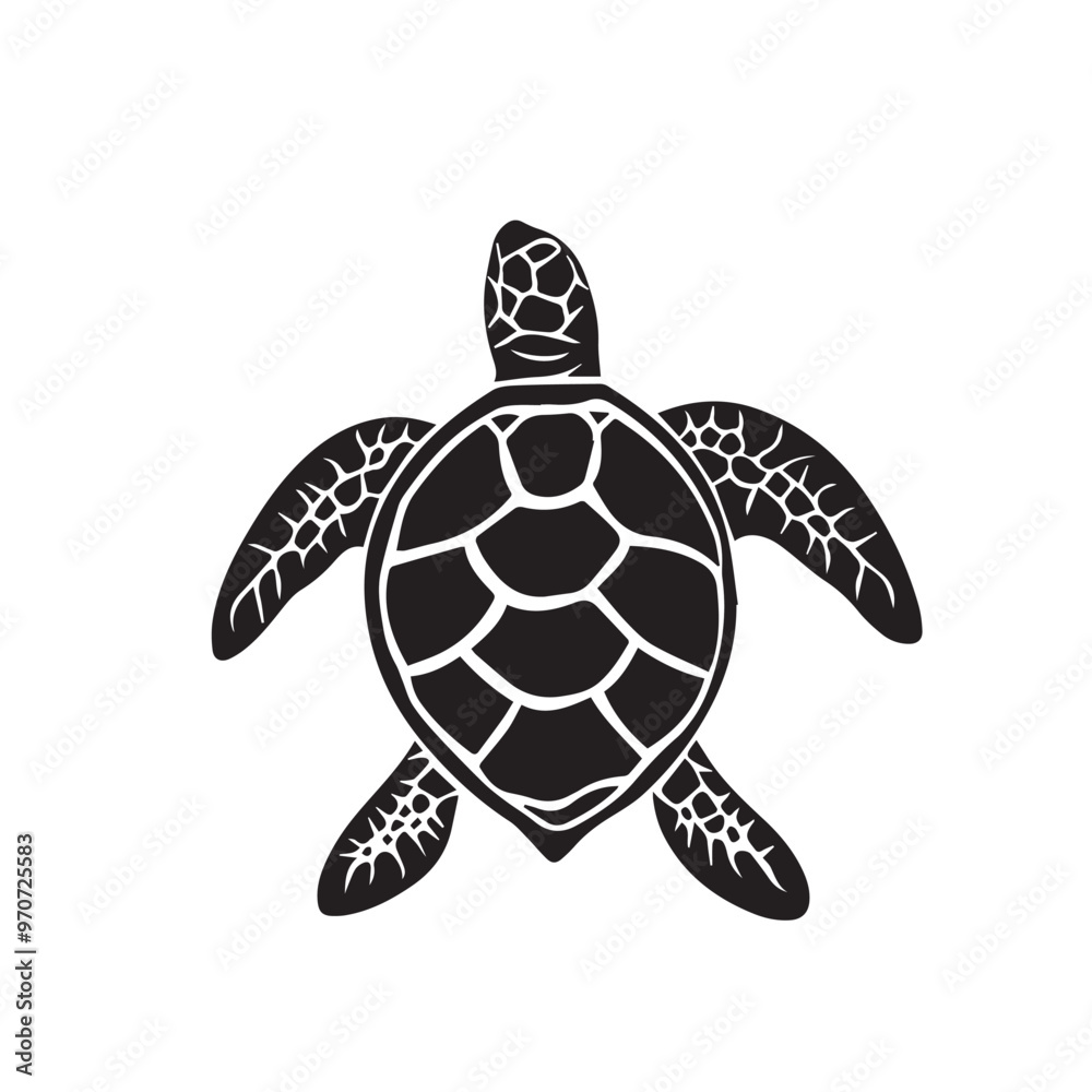 Fototapeta premium Turtle in cartoon, doodle style . Image for t-shirt, web, mobile apps and ui. Isolated 2d vector illustration in logo, icon, sketch style, Eps 10, black and white. AI Generative