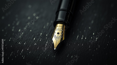 luxury fountain pen in the dark