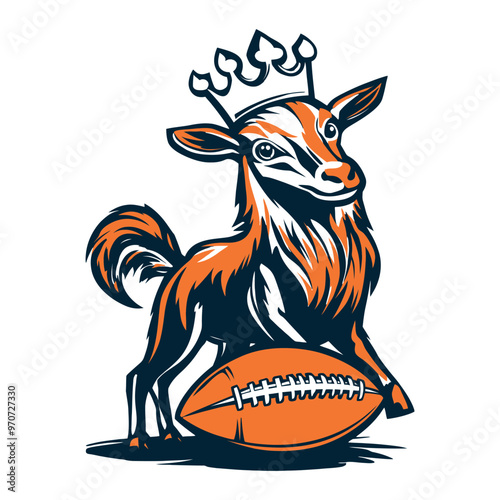 a deer with a crown on its head
