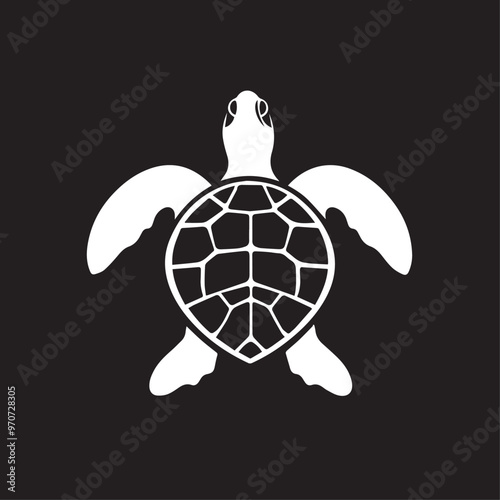 Turtle in cartoon, doodle style . Image for t-shirt, web, mobile apps and ui. Isolated 2d vector illustration in logo, icon, sketch style, Eps 10, black and white. AI Generative photo