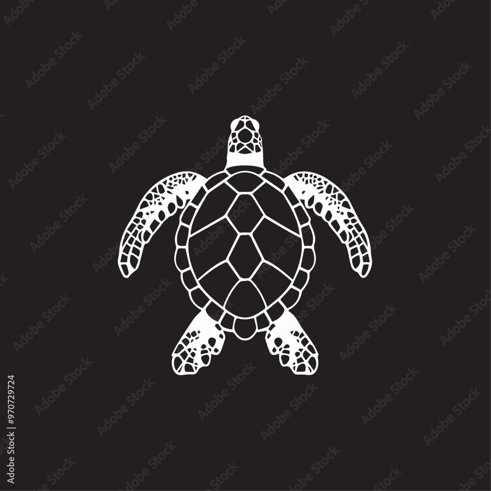 Fototapeta premium Turtle in cartoon, doodle style . Image for t-shirt, web, mobile apps and ui. Isolated 2d vector illustration in logo, icon, sketch style, Eps 10, black and white. AI Generative