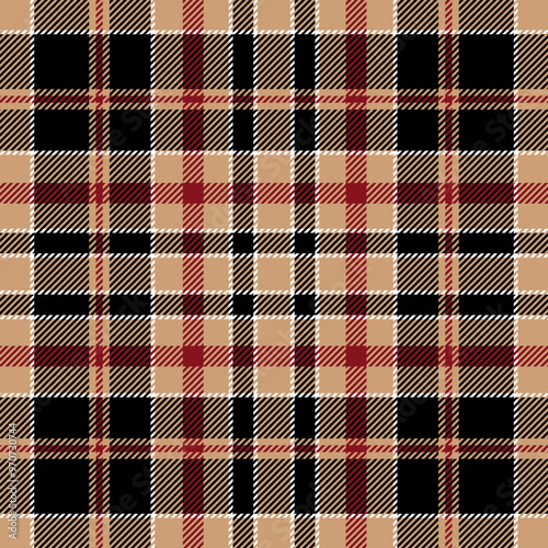 Wallpaper Mural plaid tartan seamless repeat pattern. This is a black red cream checkered plaid vector illustration. Design for decorative,wallpaper,shirts,clothing,tablecloths,wrapping,textile,fabric,texture Torontodigital.ca