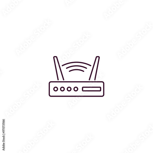 modem outline icon. Linear vector from internet security concept. Thin line modem icon isolated on white background