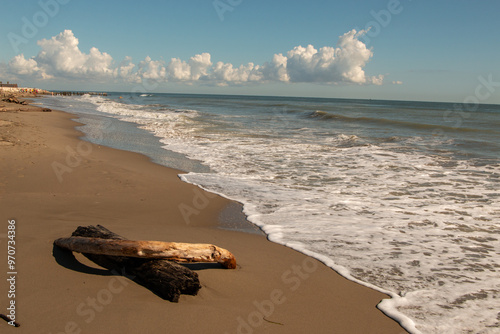 Lidi di Comacchio Adriatic Sea beach and regional park Po Delta storm in summer photo