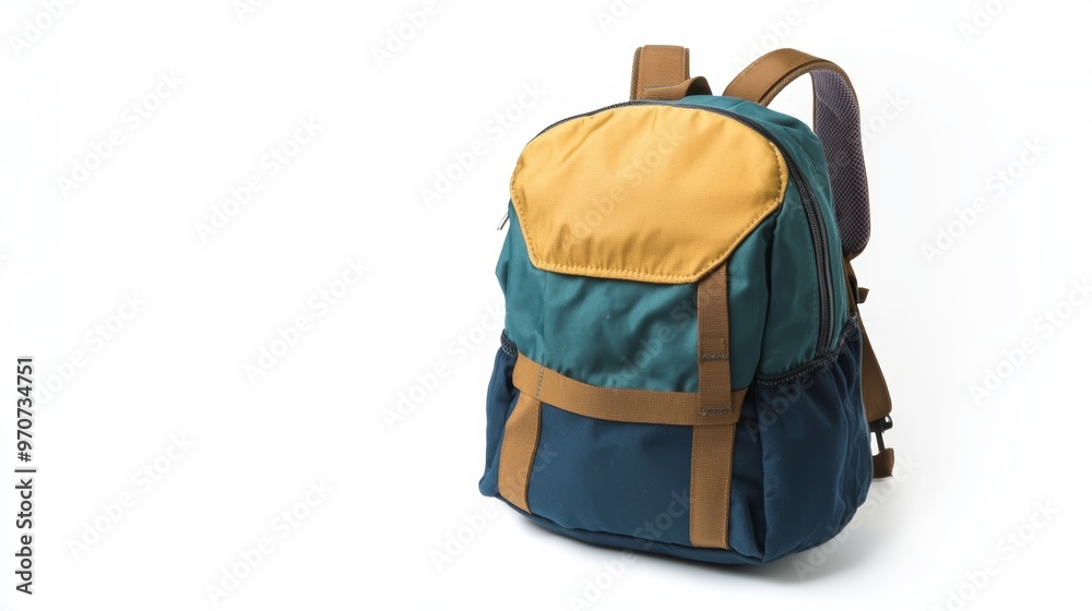 School backpack on white background School backpack on white background
