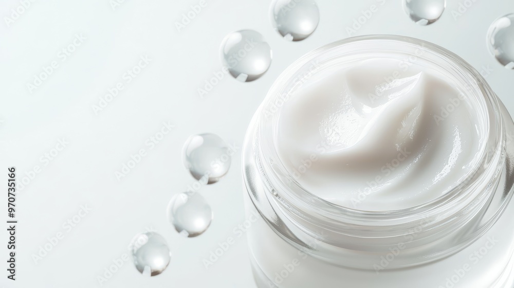 Fototapeta premium Describe how the visual representation of molecules and hydration in the image can explain the science behind moisturizing products