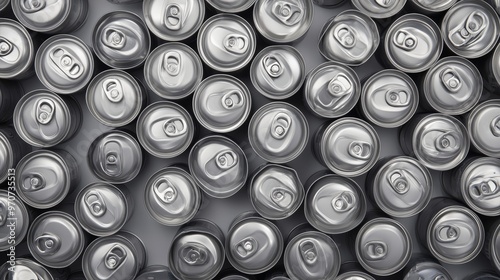 Explain how the image can be incorporated into a story or narrative where the cans symbolize uniformity or mass consumption in society