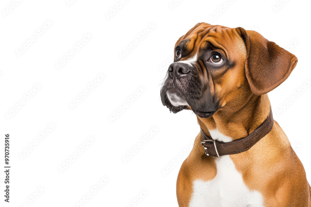A close-up portrait of a playful boxer dog with expressive eyes, showcasing its friendly nature and unique features. A close-up portrait of a playful boxer dog with expressive eyes, showcasing its friendly nature and unique features.