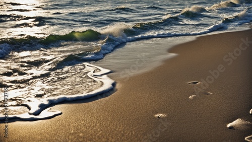 Wallpaper Mural footprints on the beach Torontodigital.ca