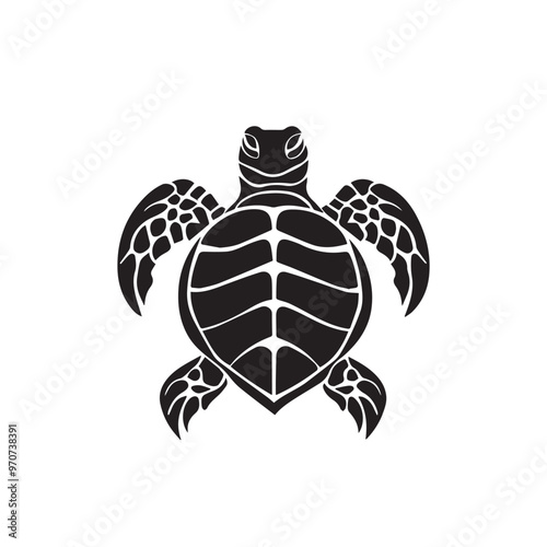 Turtle in cartoon, doodle style . Image for t-shirt, web, mobile apps and ui. Isolated 2d vector illustration in logo, icon, sketch style, Eps 10, black and white. AI Generative photo