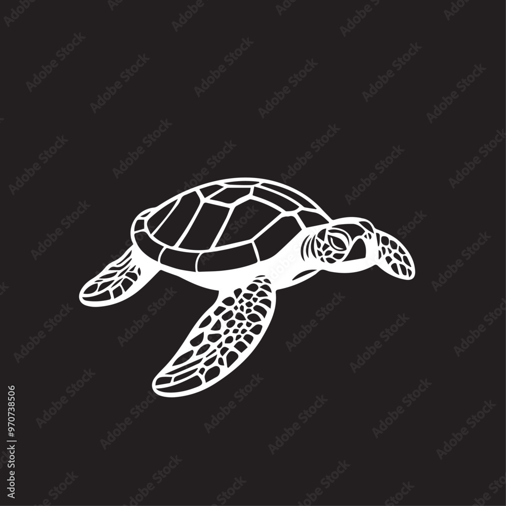 Obraz premium Turtle in cartoon, doodle style . Image for t-shirt, web, mobile apps and ui. Isolated 2d vector illustration in logo, icon, sketch style, Eps 10, black and white. AI Generative